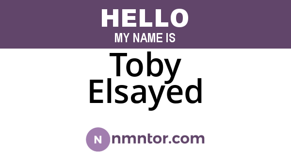 Toby Elsayed
