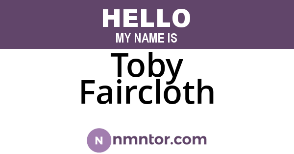 Toby Faircloth