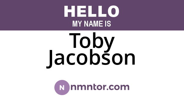 Toby Jacobson