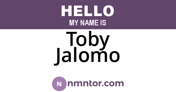 Toby Jalomo