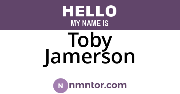 Toby Jamerson