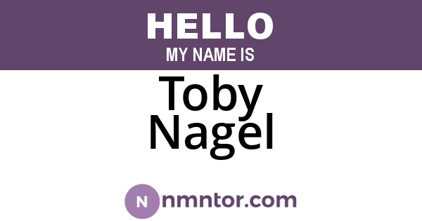 Toby Nagel