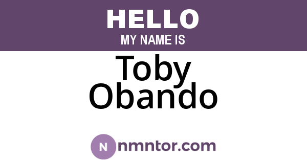 Toby Obando