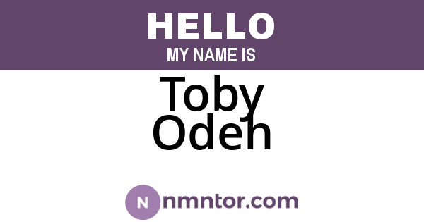 Toby Odeh