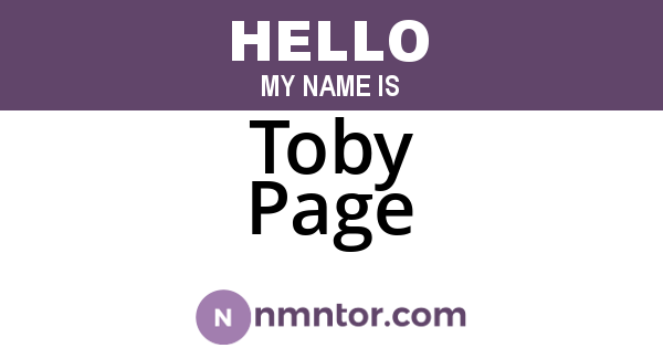 Toby Page