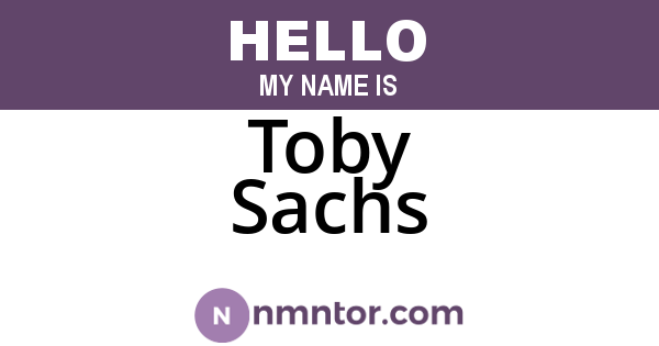 Toby Sachs