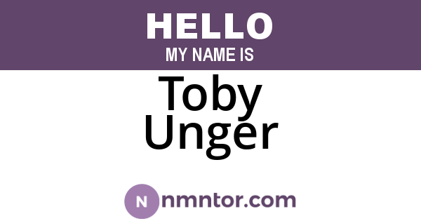 Toby Unger