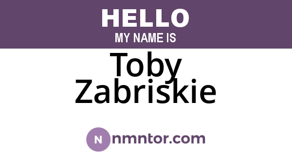 Toby Zabriskie