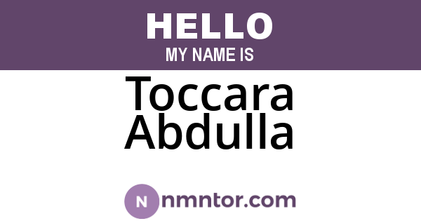Toccara Abdulla