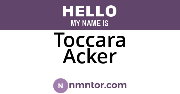 Toccara Acker