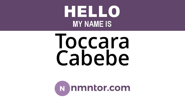 Toccara Cabebe
