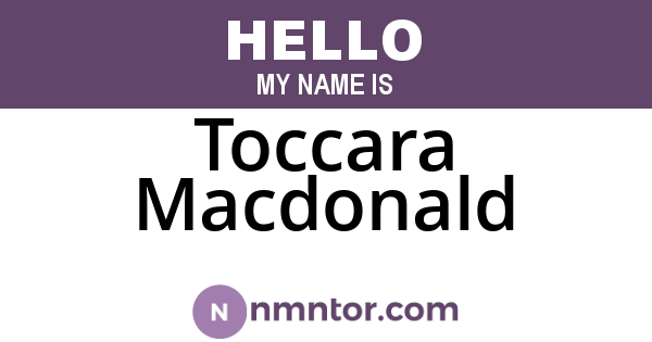 Toccara Macdonald