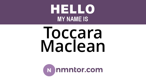 Toccara Maclean