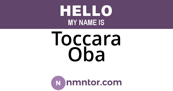 Toccara Oba