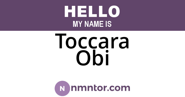 Toccara Obi