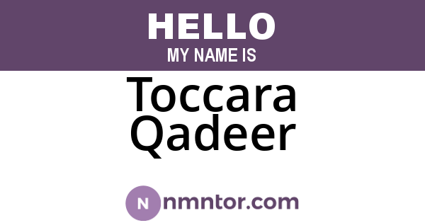 Toccara Qadeer