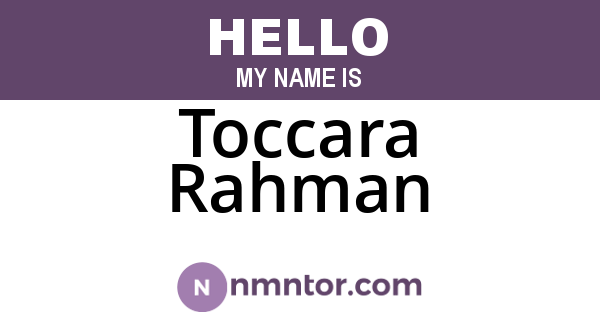 Toccara Rahman