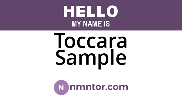 Toccara Sample