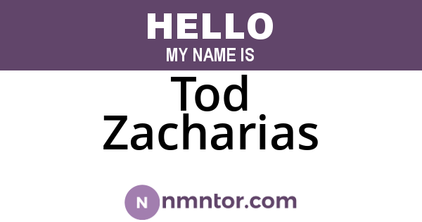 Tod Zacharias