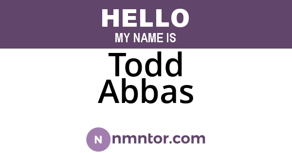 Todd Abbas