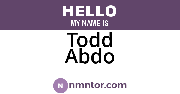 Todd Abdo
