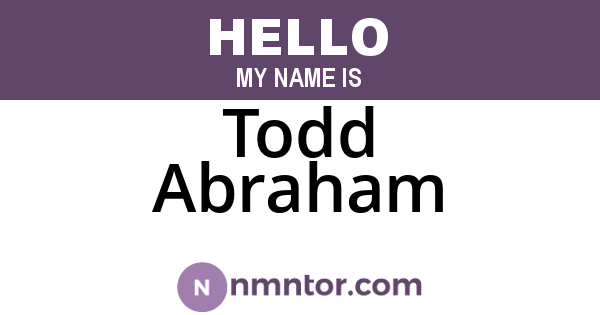 Todd Abraham