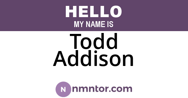 Todd Addison