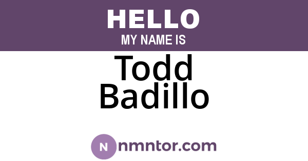 Todd Badillo