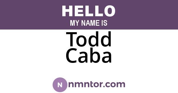 Todd Caba