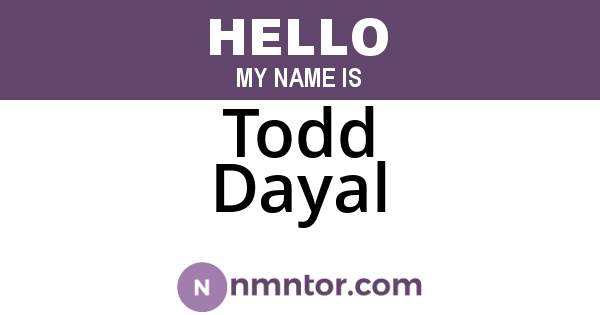 Todd Dayal