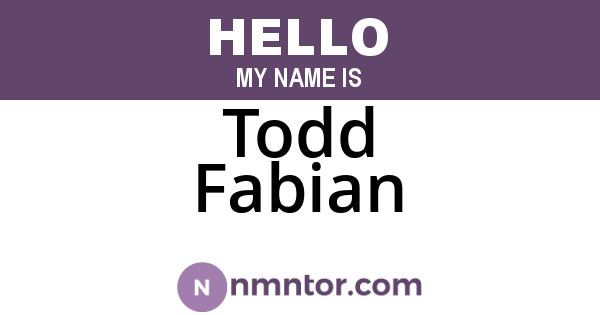 Todd Fabian
