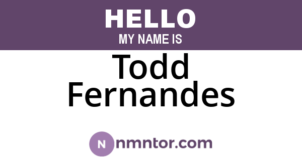 Todd Fernandes