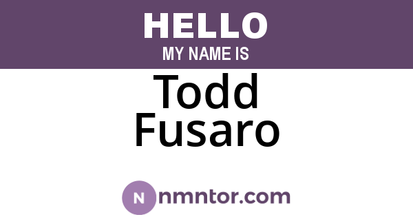 Todd Fusaro