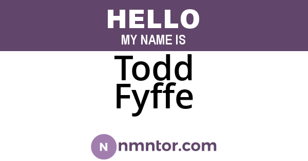 Todd Fyffe