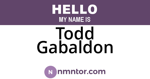 Todd Gabaldon