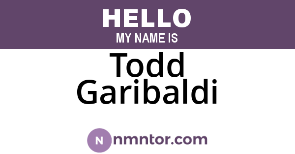 Todd Garibaldi