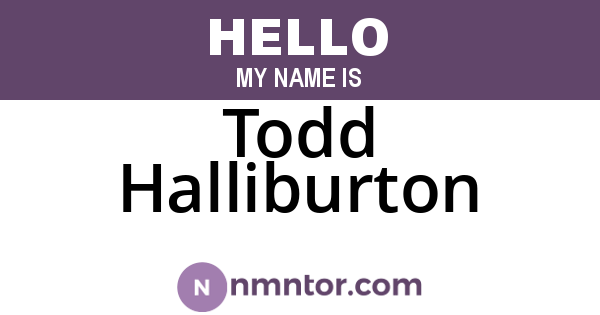 Todd Halliburton