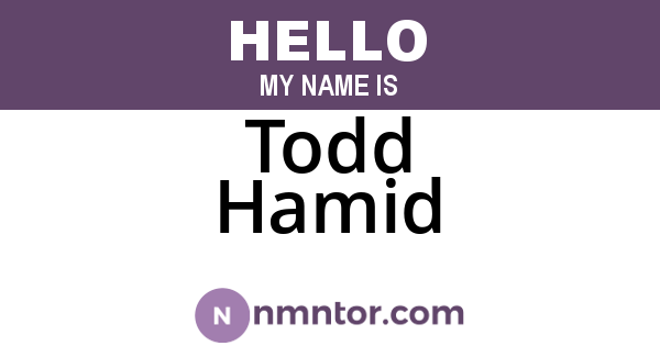 Todd Hamid
