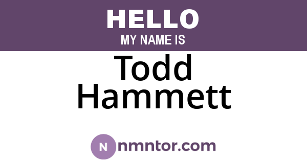Todd Hammett