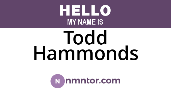 Todd Hammonds