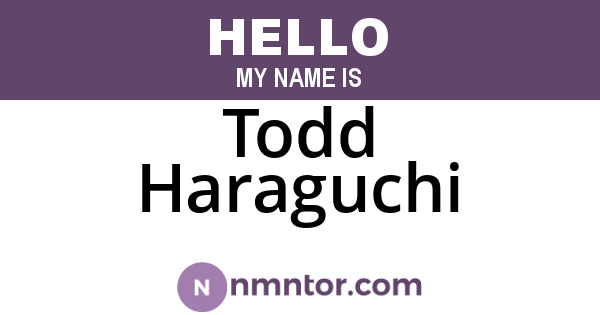 Todd Haraguchi