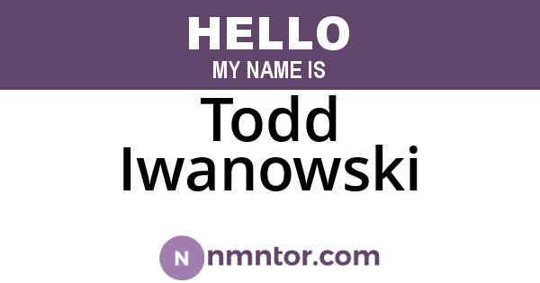 Todd Iwanowski