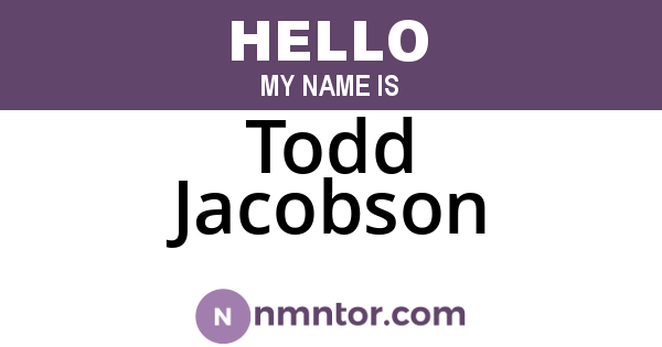 Todd Jacobson
