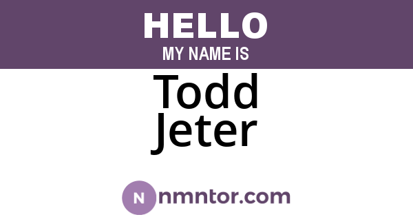 Todd Jeter