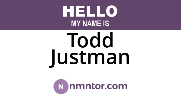 Todd Justman
