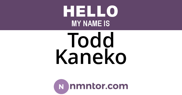Todd Kaneko