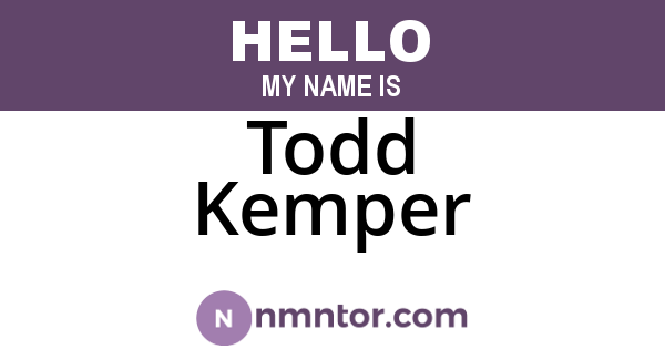 Todd Kemper