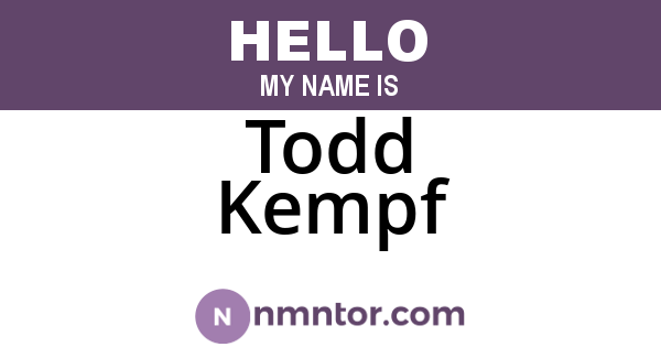Todd Kempf