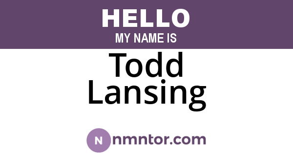 Todd Lansing