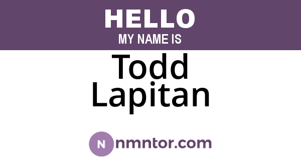 Todd Lapitan